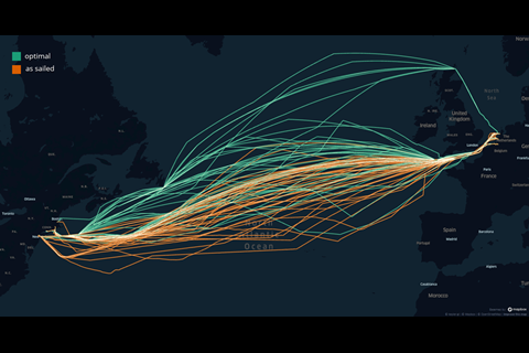The MR Tankers study reanalysed historical routes to identify potential routes. (Credits: © Kepler, © Mapbox, © OpenStreetMap)
